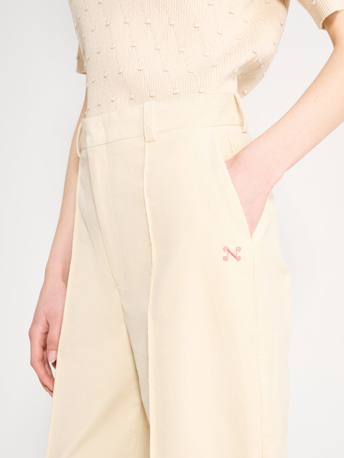 Nackiyé Bottoms Bianca High Waist Corduroy Pants
