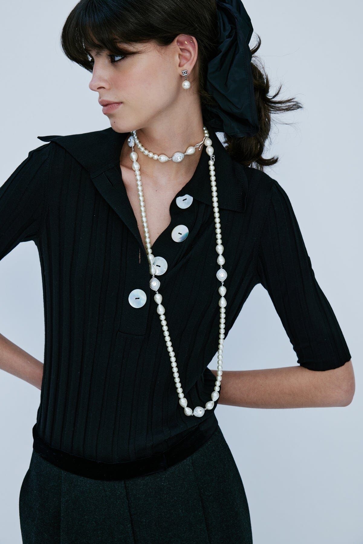 Nackiye Sugarman Knit Top navy