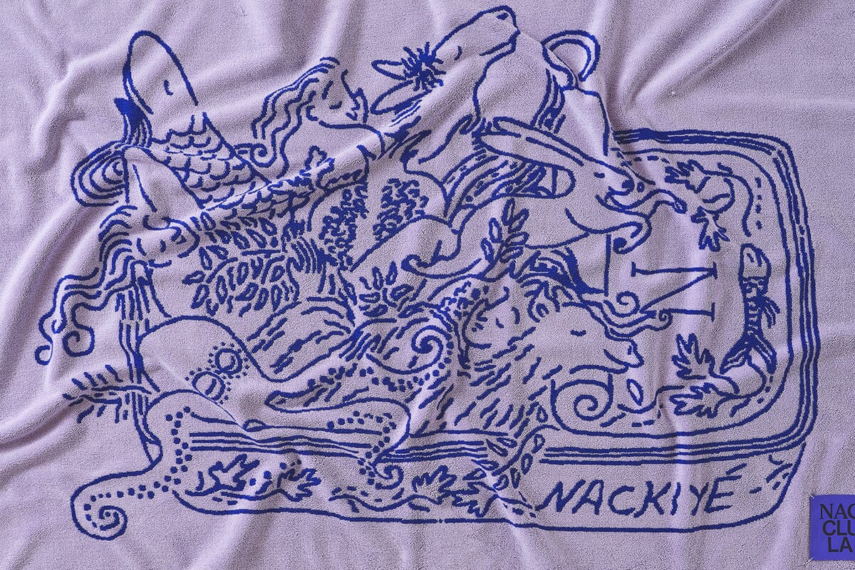 Nackiyé Towels A Tight Ship Beach Towel in Lavender/Sea