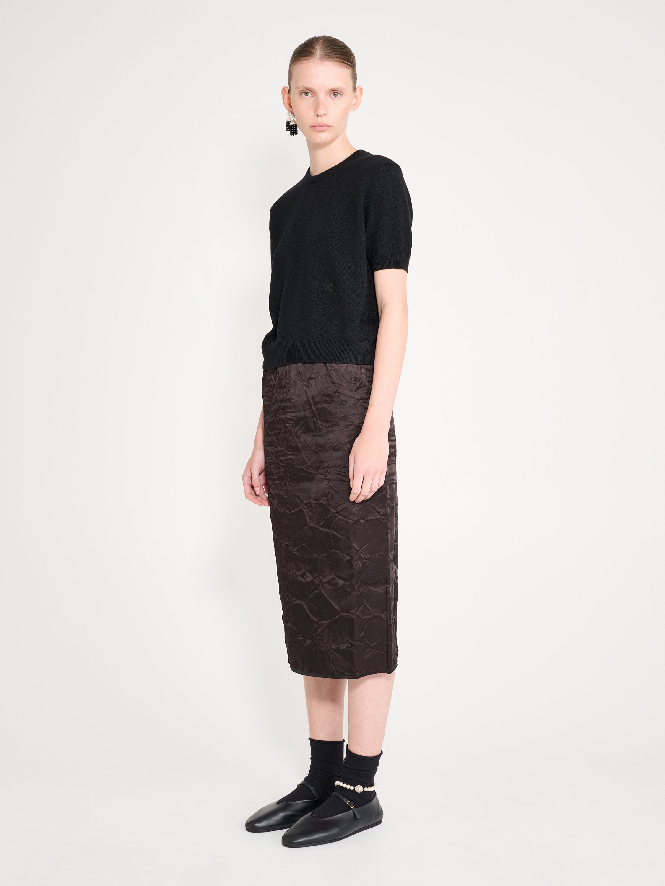 Nackiyé Crewneck Pearl Cashmere Short Sleeved Crewneck