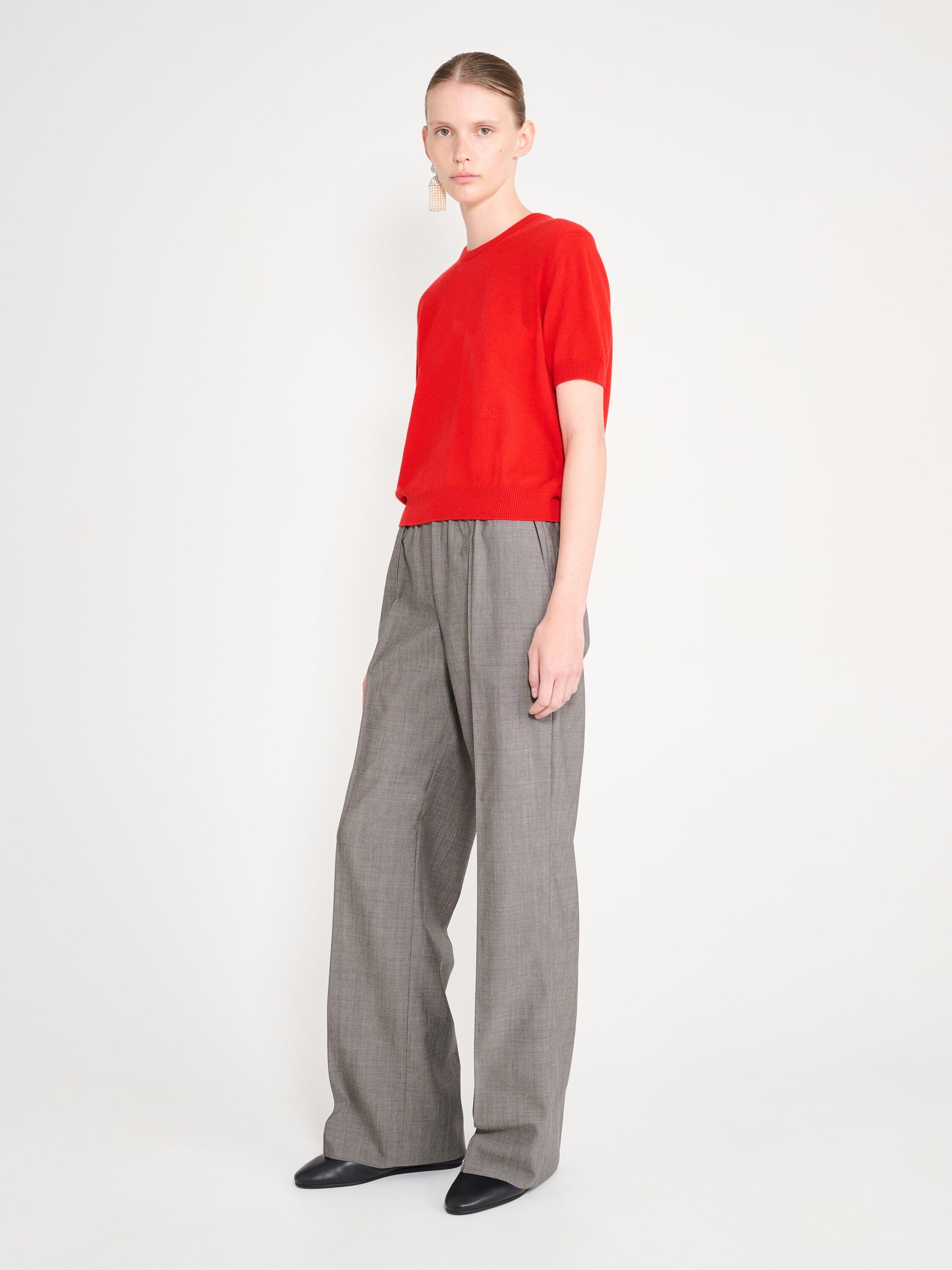 Nackiyé Crewneck Pearl Cashmere Short Sleeved Crewneck