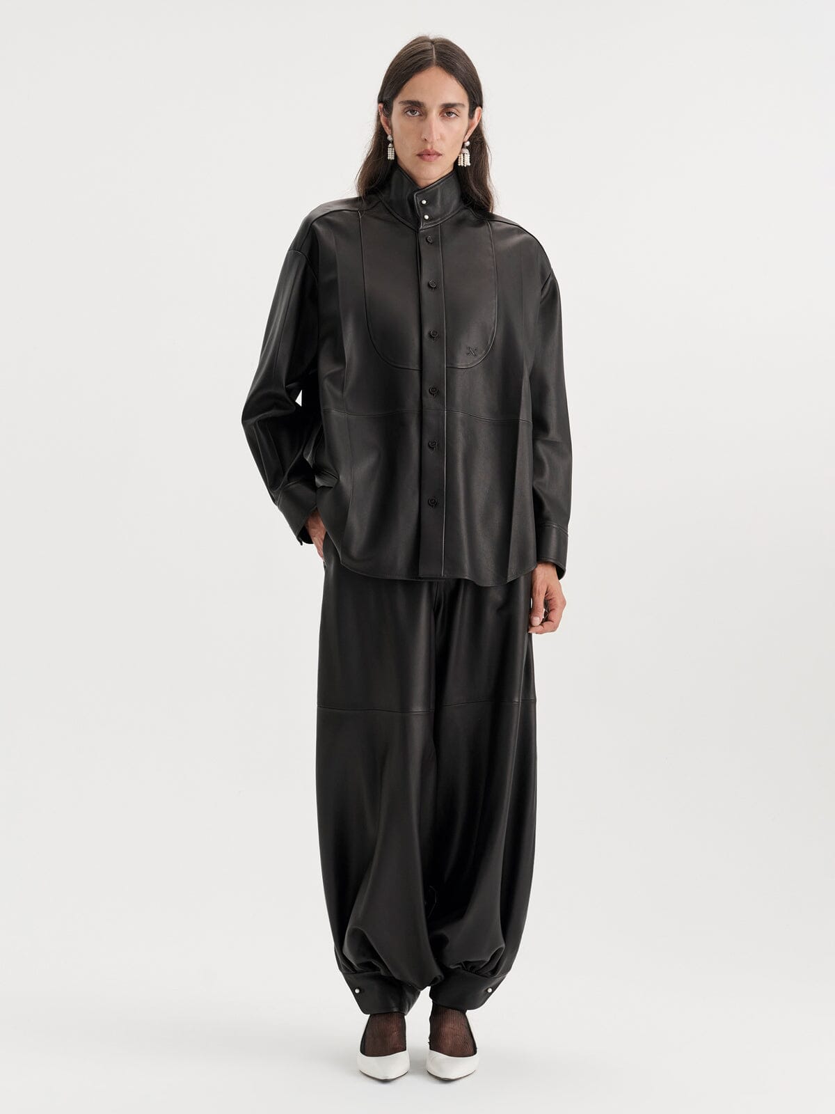 Nackiyé Tux Shirt in Leather