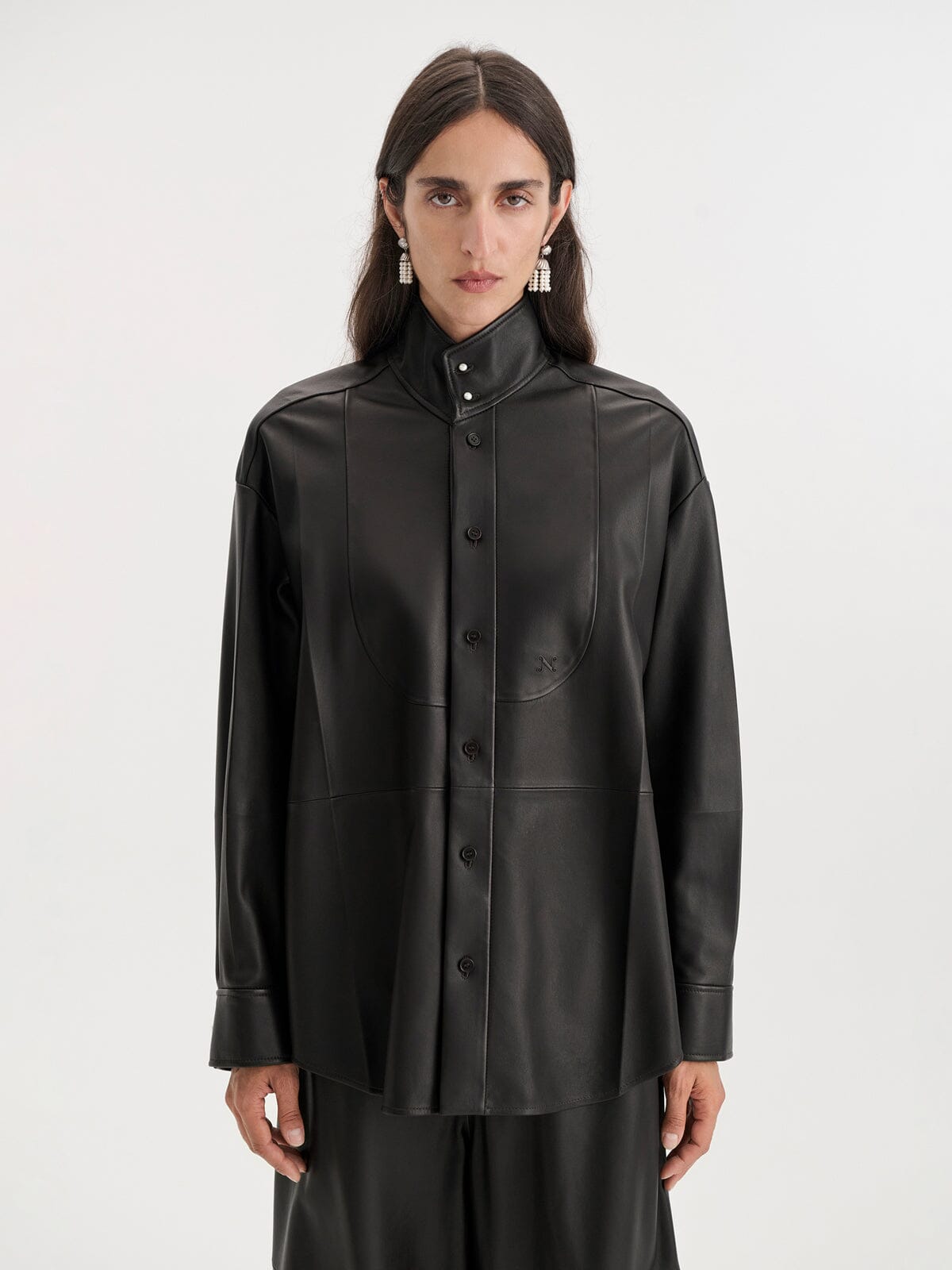 Nackiyé Tux Shirt in Leather