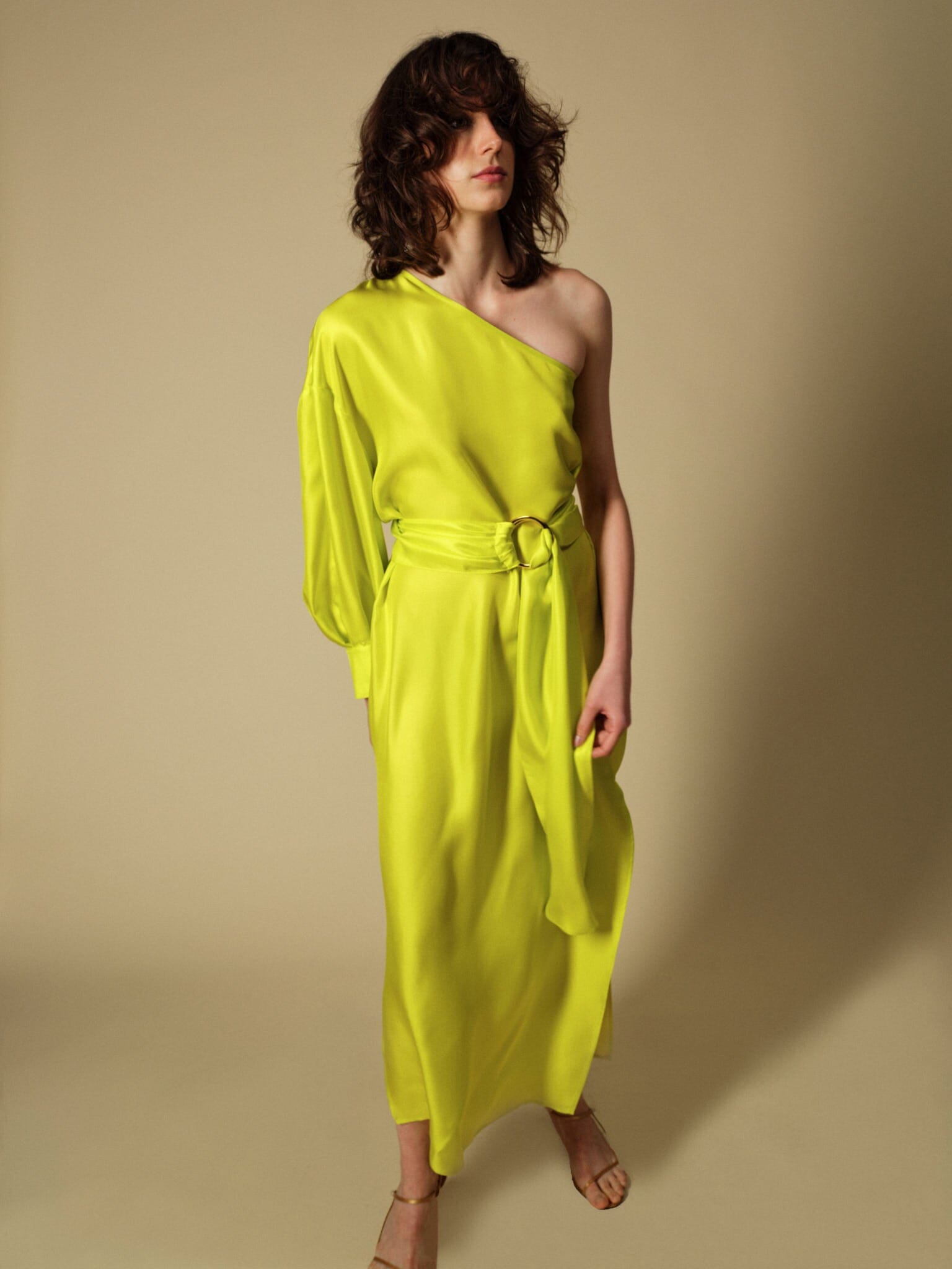 Nackiyé Dress Patmos One Shoulder Silk Kaftan Dress