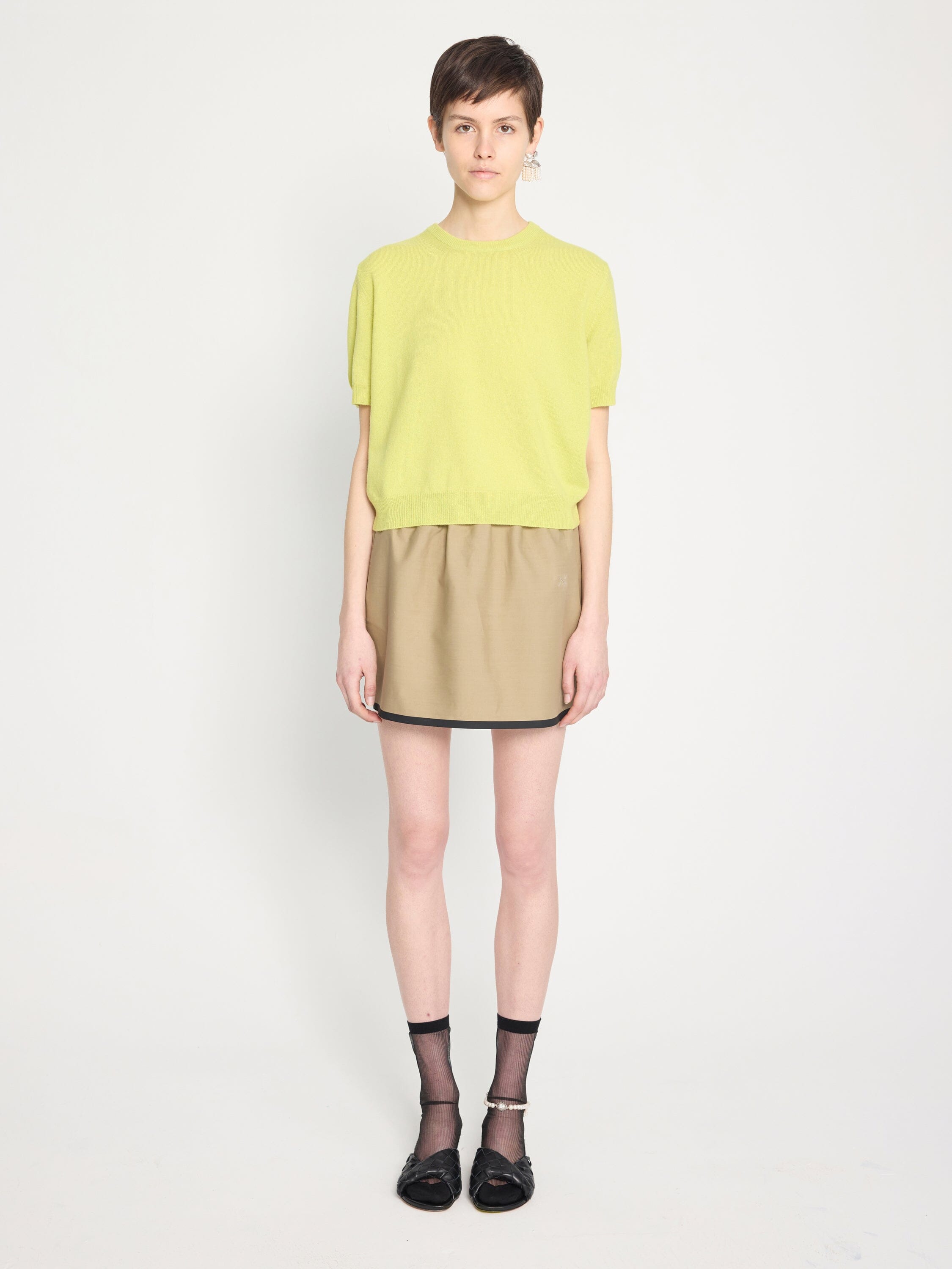 Nackiyé Knitwear Pearl Cashmere Short Sleeved Crewneck