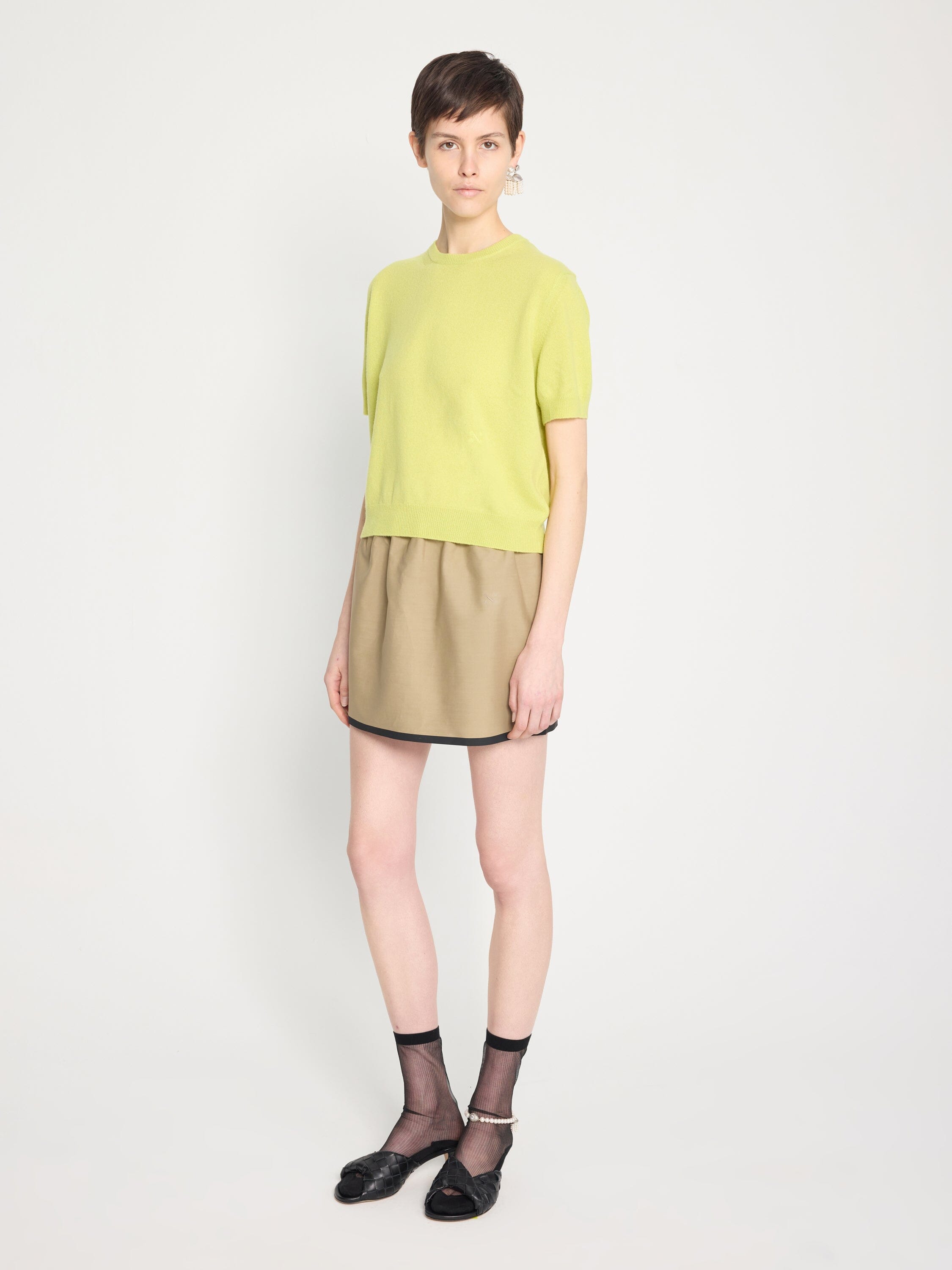 Nackiyé Knitwear Pearl Cashmere Short Sleeved Crewneck