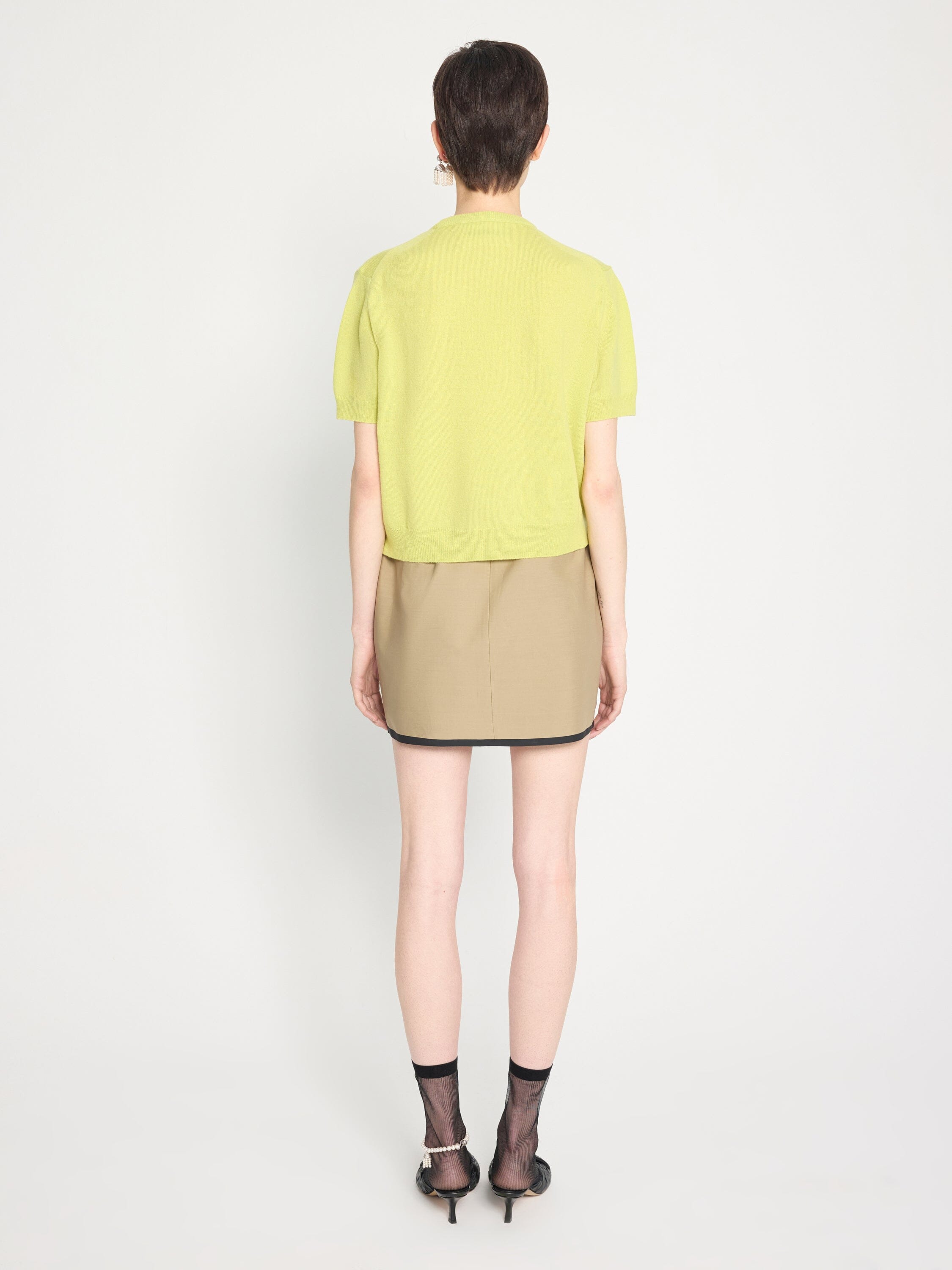 Nackiyé Knitwear Pearl Cashmere Short Sleeved Crewneck