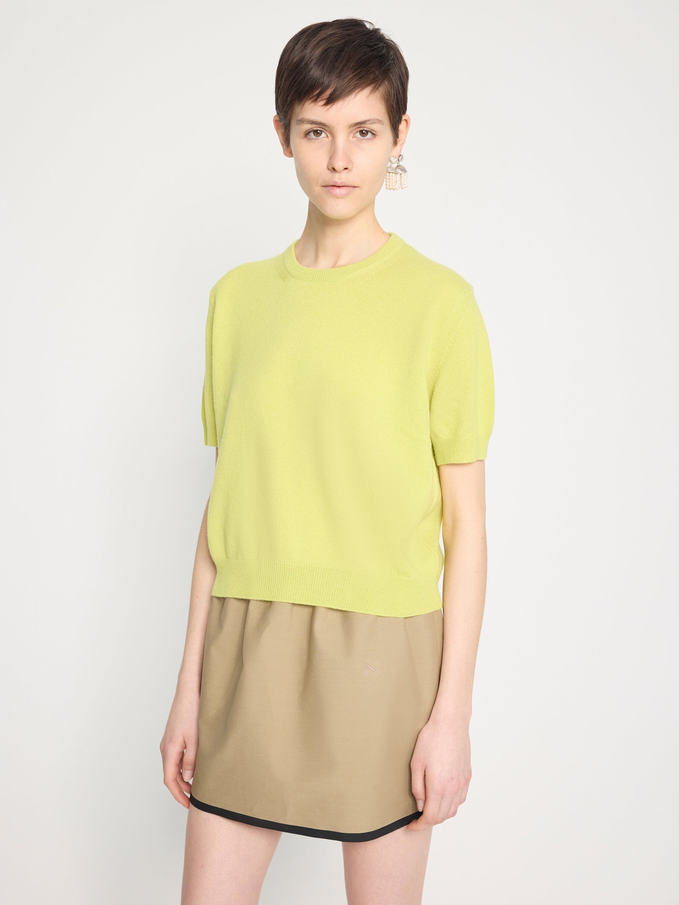 Nackiyé Knitwear Pearl Cashmere Short Sleeved Crewneck