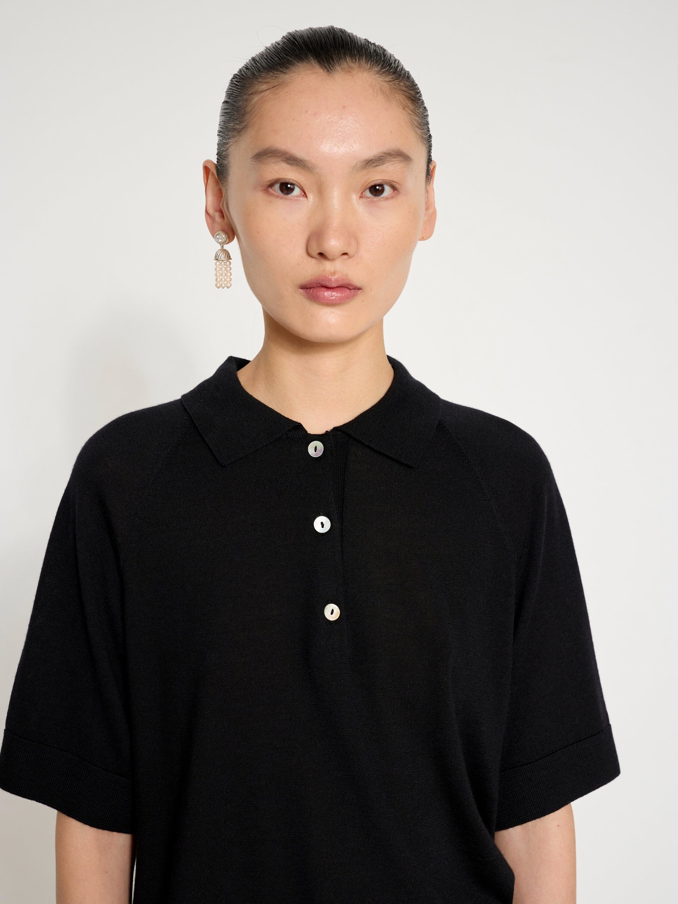 Nackiyé Knit Polo Knit Top