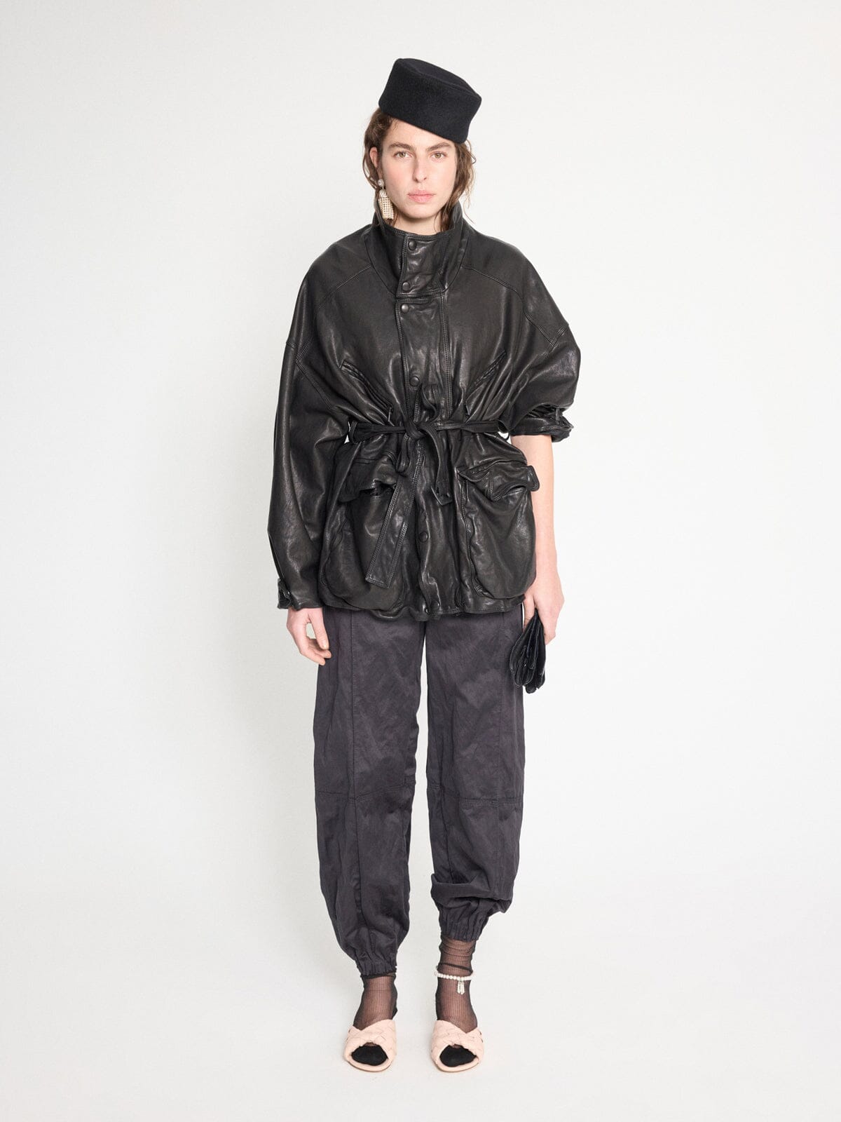 Nackiyé Jacket Oversized Leather Coat