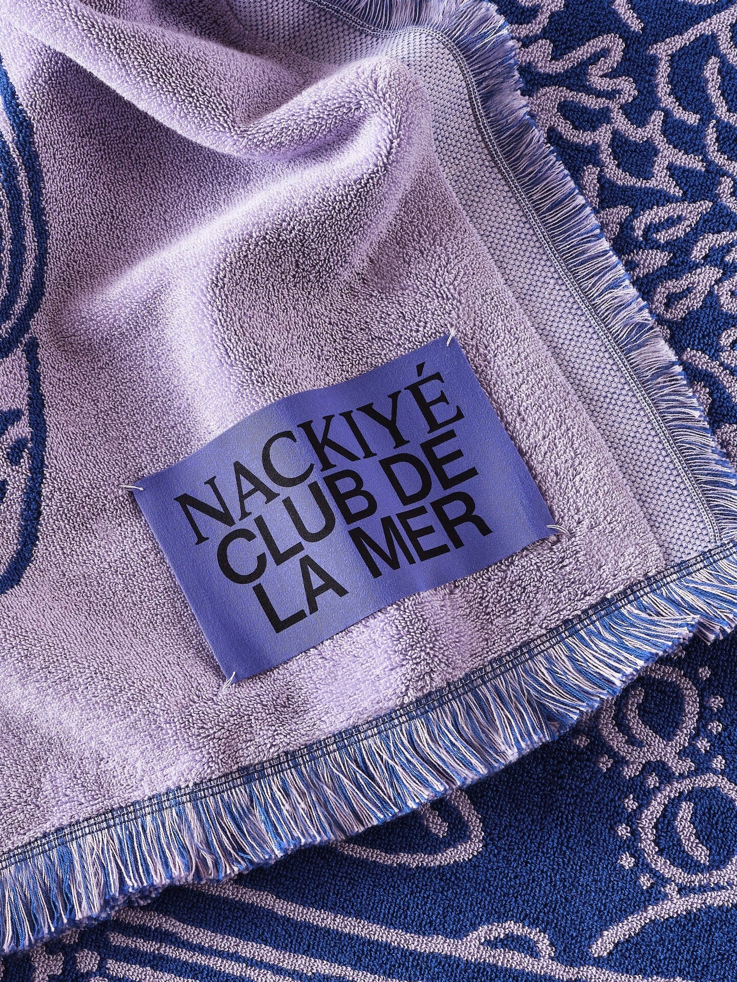 Nackiyé Towels A Tight Ship Beach Towel in Lavender/Sea